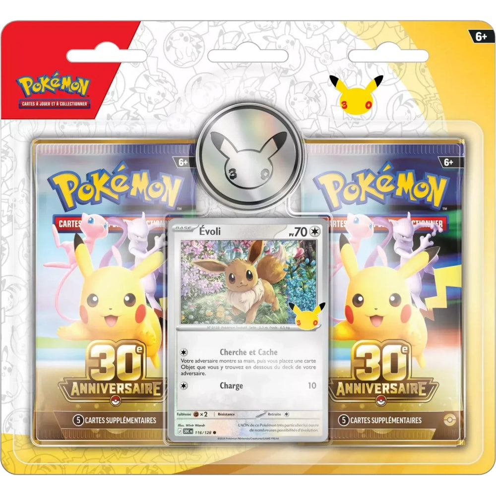 (Scellé) Jeu de Cartes Pokémon - Duopack 2 Boosters - 30e Anniversaire : Évoli [FR]