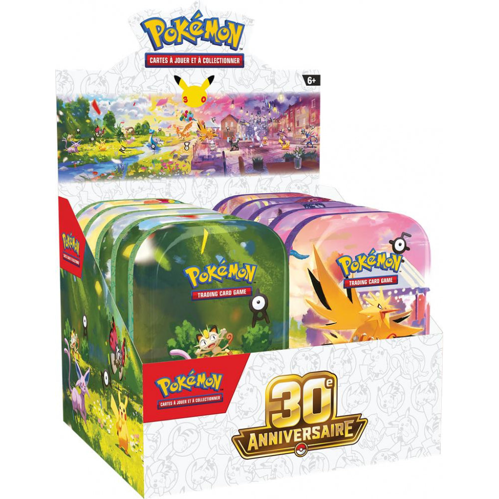 (Scellé) Jeu de Cartes Pokémon - Mini-Tin - Display de 10 Min-Tin 30e Anniversaire [FR]